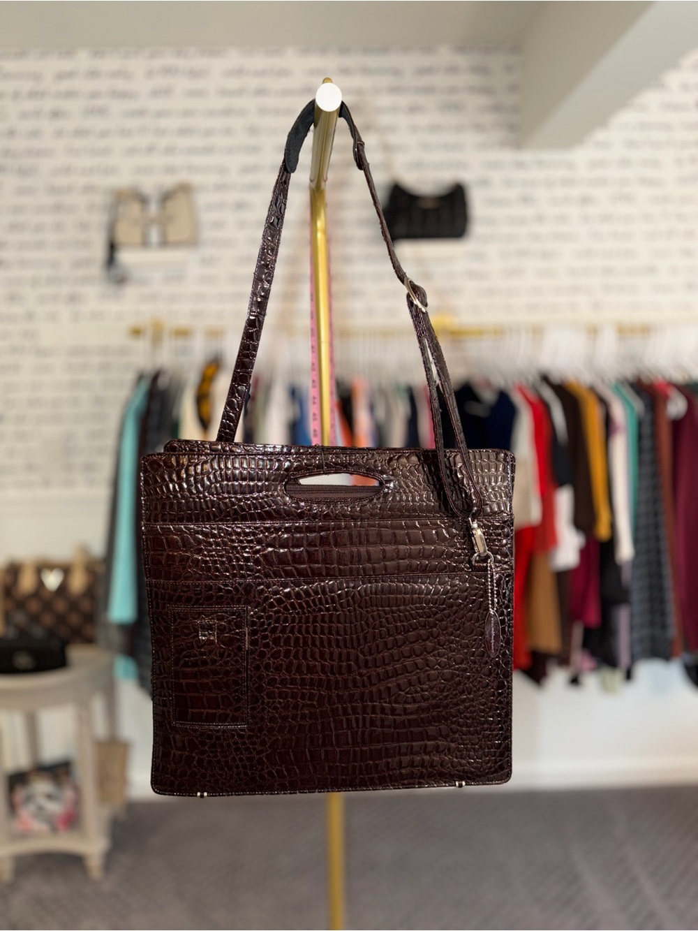 Mobile Edge Ladies Briefcase Tote Espresso Faux-Croc